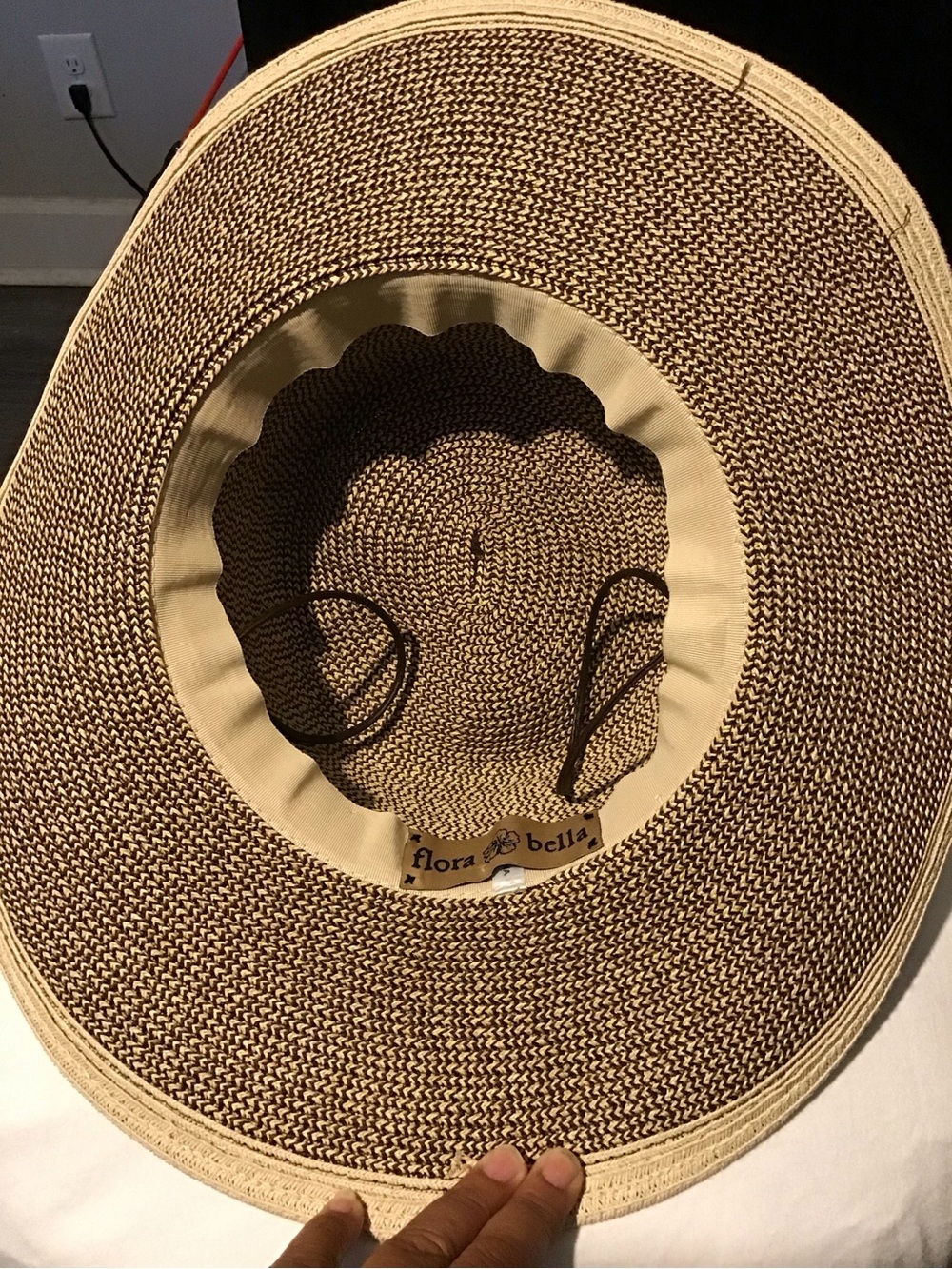 Wide Brim Straw Sun Hat - Natural/Tan - Picture 4 of 5
